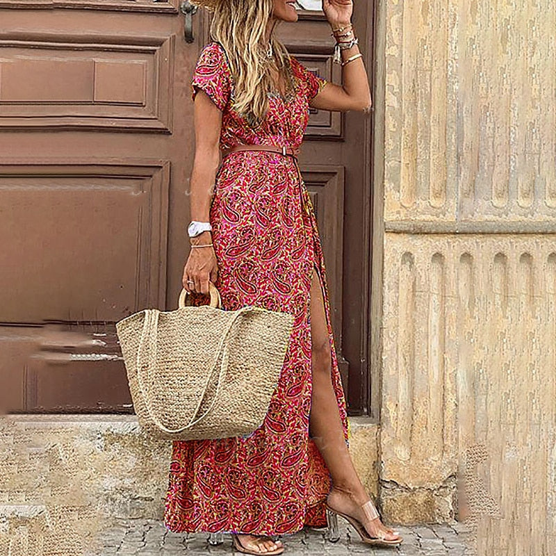 Merel Boho-kjole | Vintage paisley maxikjole