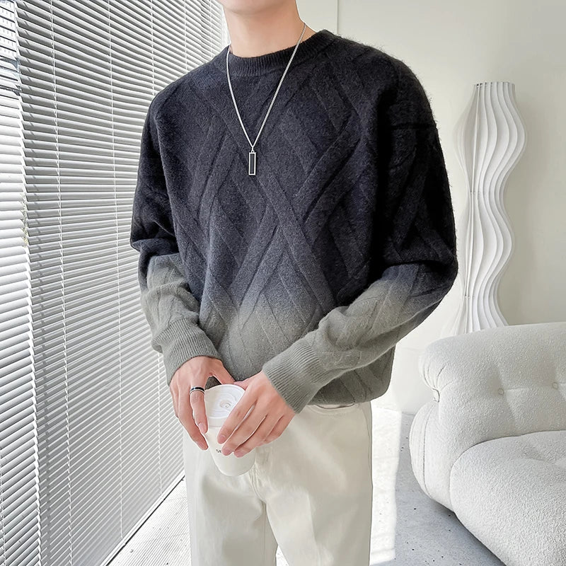 Rowan - gradient sweater med rund hals og chevronmønster