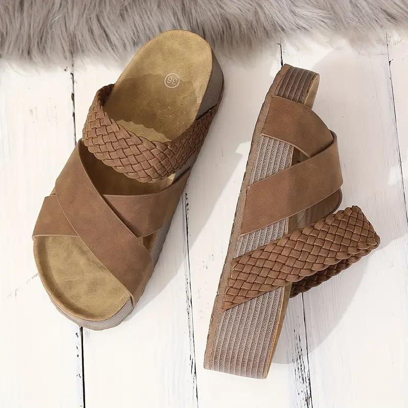 Platform Hjemmesko - Slip On - Cross Strap - Sko til sommer - Sandaler til kvinder