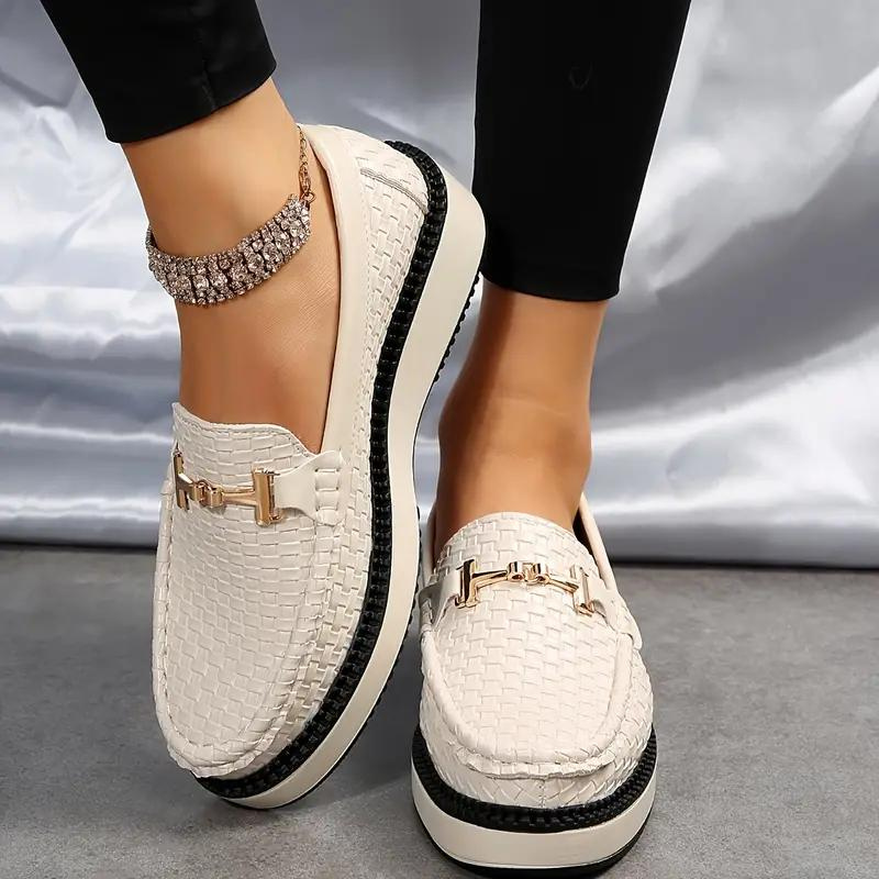 Platform Loafers - Vævet - Komfortabel - Damesko - Slip On sko