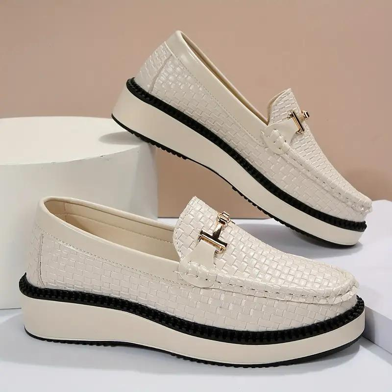 Platform Loafers - Vævet - Komfortabel - Damesko - Slip On sko