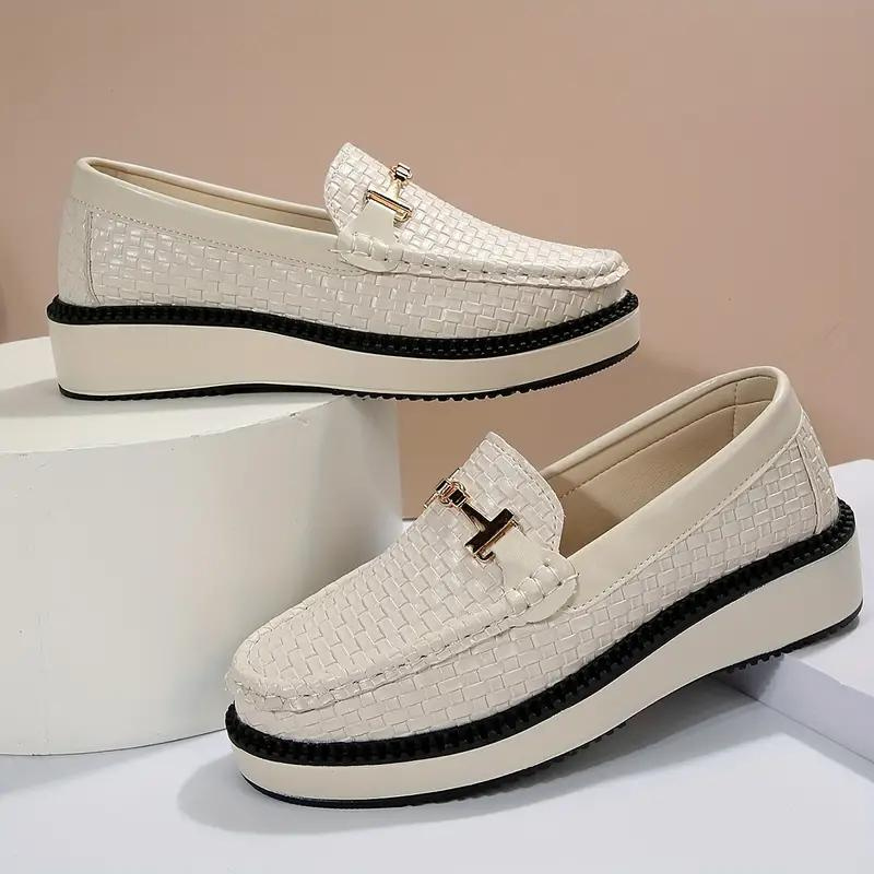 Platform Loafers - Vævet - Komfortabel - Damesko - Slip On sko