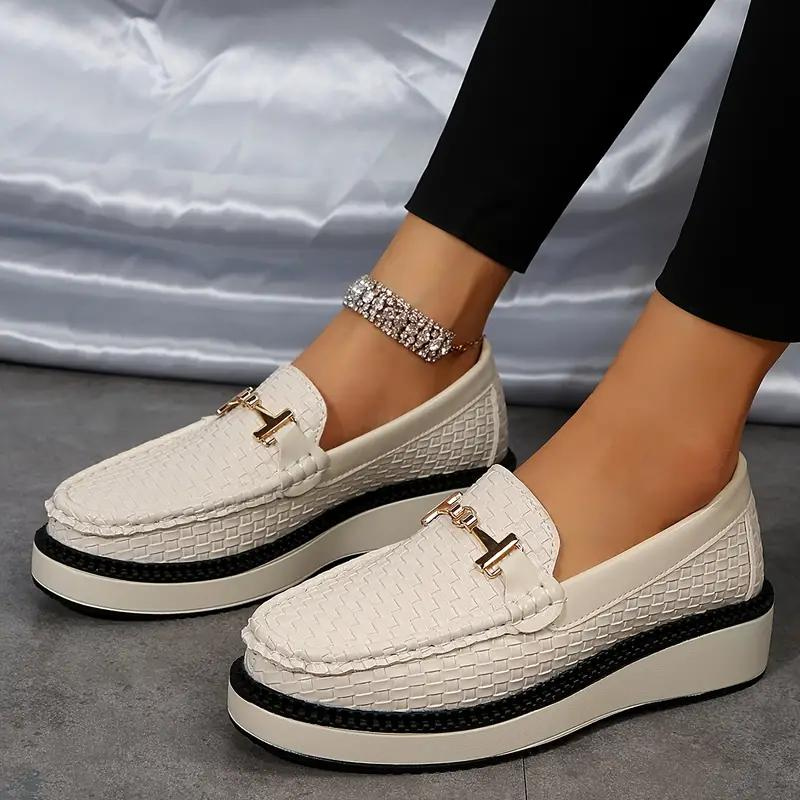 Platform Loafers - Vævet - Komfortabel - Damesko - Slip On sko