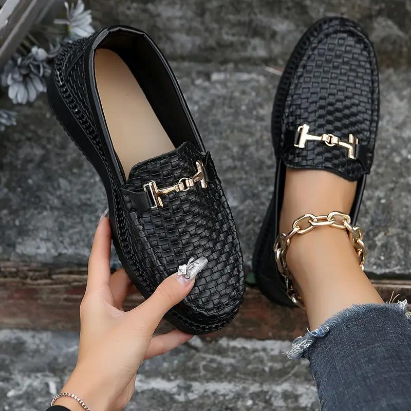 Platform Loafers - Vævet - Komfortabel - Damesko - Slip On sko