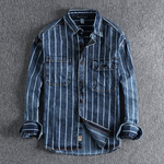 Trendy stribet denimskjorte - Lars