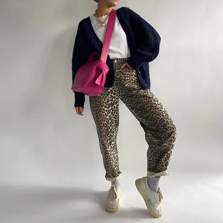 Vintage-jeans med leopardprint - Felicity