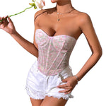 Florence - Floral Lace Bustier Corset Top