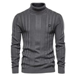 Carter - Klassisk Ribbet Turtleneck Sweater i Karamel