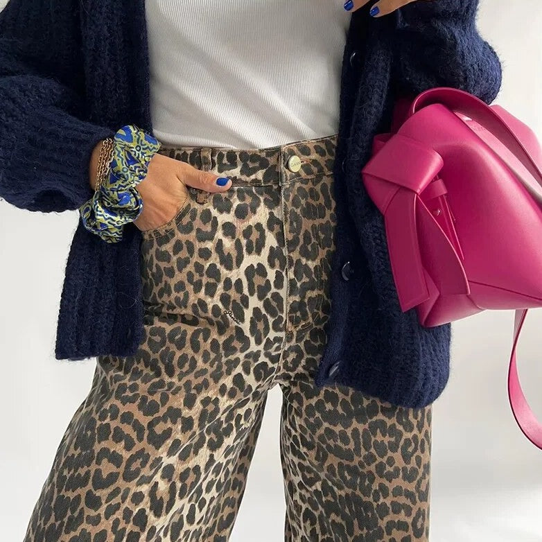 Vintage-jeans med leopardprint - Felicity