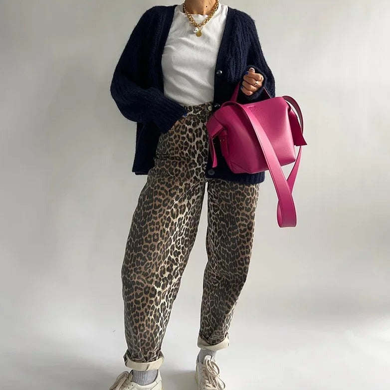 Vintage-jeans med leopardprint - Felicity