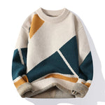 Hudson - sweater med rund hals i geometrisk mønster