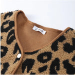 Jasmin - leopardprint cardigan med trykknapper