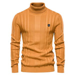 Carter - Klassisk Ribbet Turtleneck Sweater i Karamel