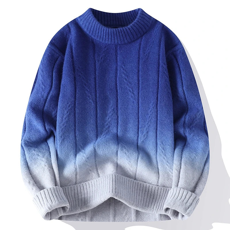 Oscar - Gradient strikket sweater med rund hals