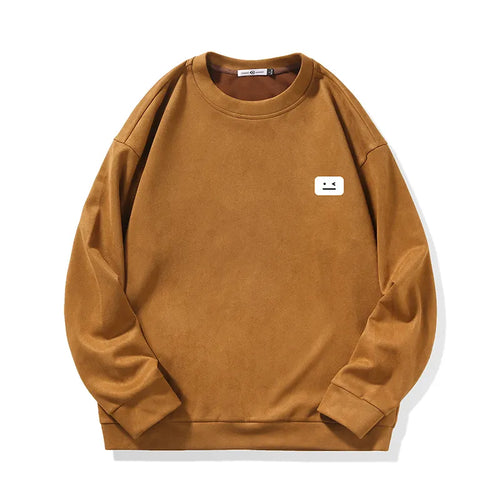 Miles - Minimalistisk sweatshirt med rund hals og små grafiske detaljer