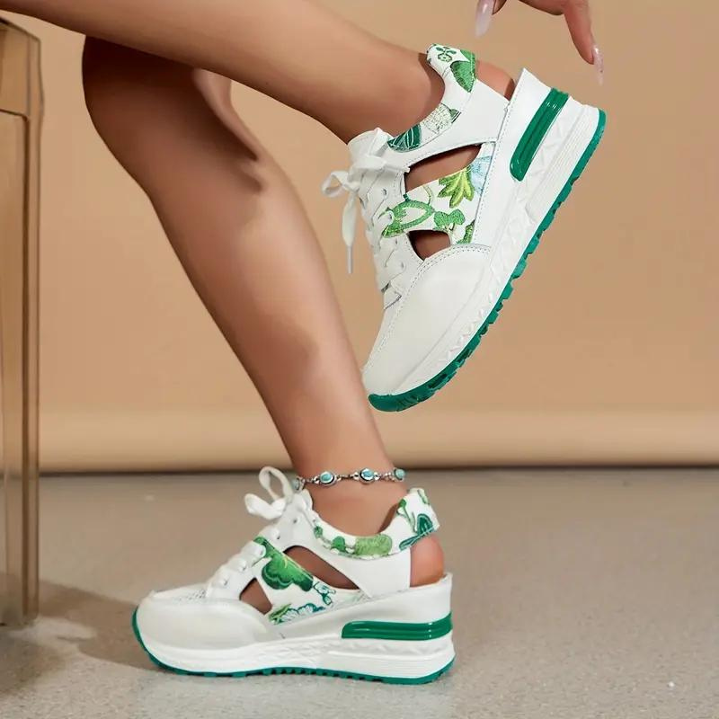 Sneaker Sandaler - Snørebånd - Cut Out - Wedge Sneakers - Sko til sommer