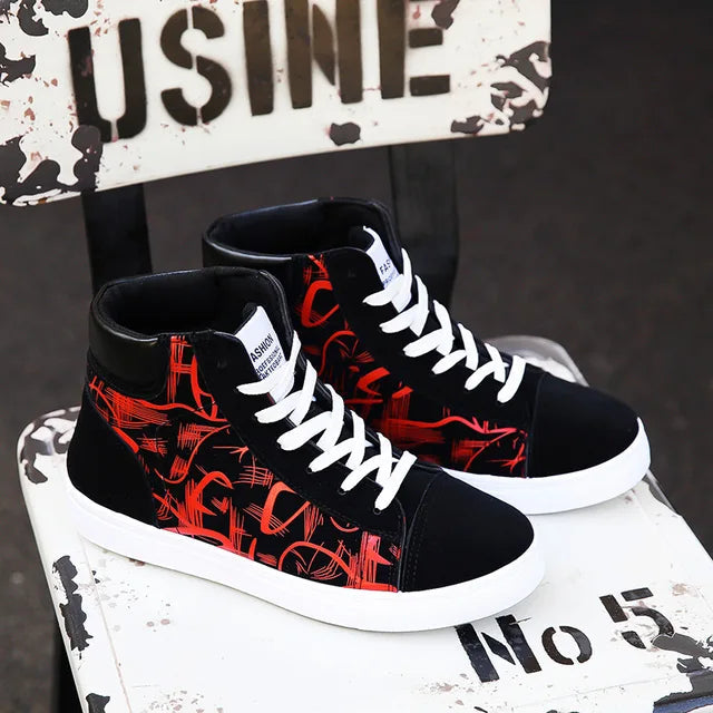 Finn - Graffiti high-top plimsolls