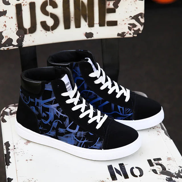 Finn - Graffiti high-top plimsolls