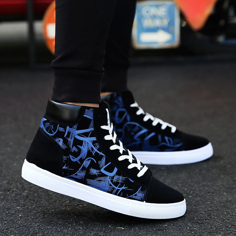 Finn - Graffiti high-top plimsolls