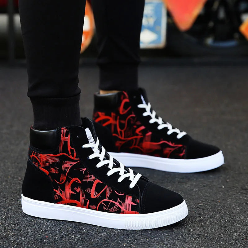 Finn - Graffiti high-top plimsolls