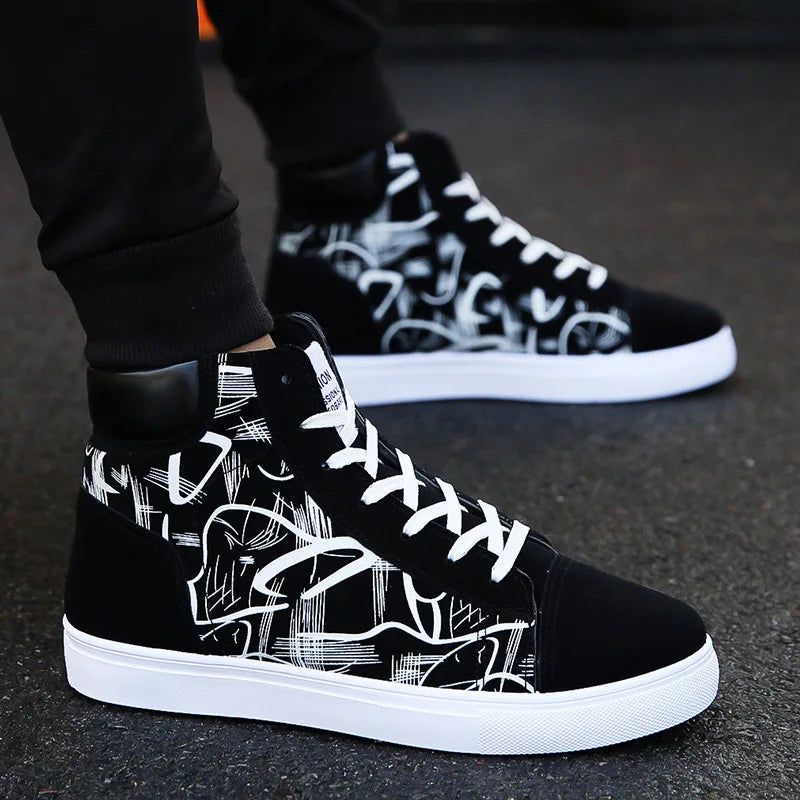 Finn - Graffiti high-top plimsolls