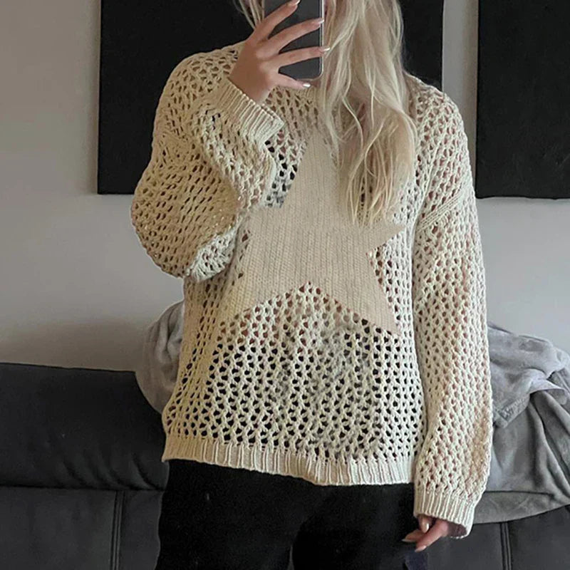 Fiona - Oversized Pullover med Lochstrick