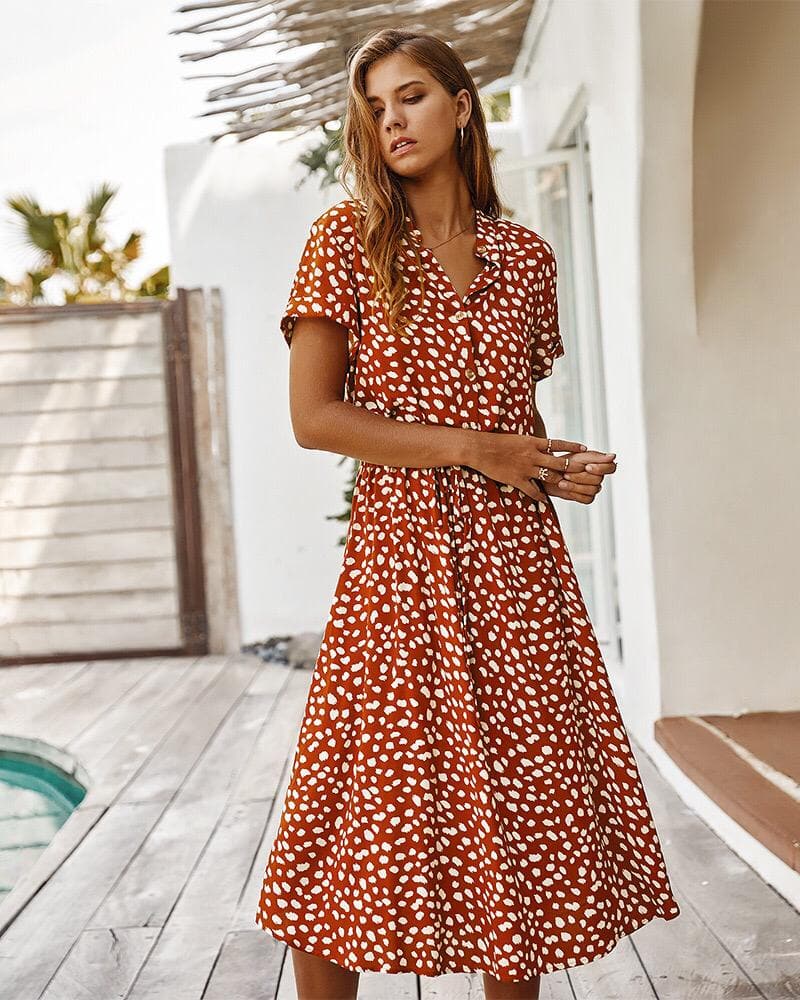 Anaïs - Elegant kjole med leopardprint