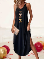 Lang Kjole med Hjerteprint | Let & Stilfuld | Perfekt til Sommerdage