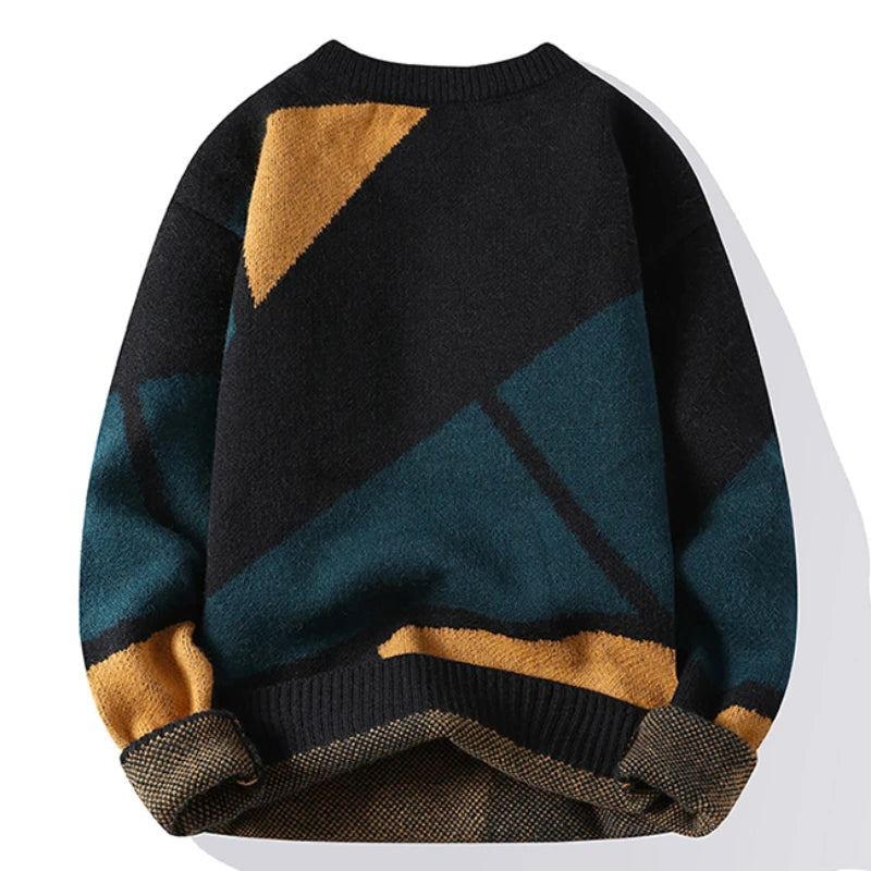 Hudson - sweater med rund hals i geometrisk mønster