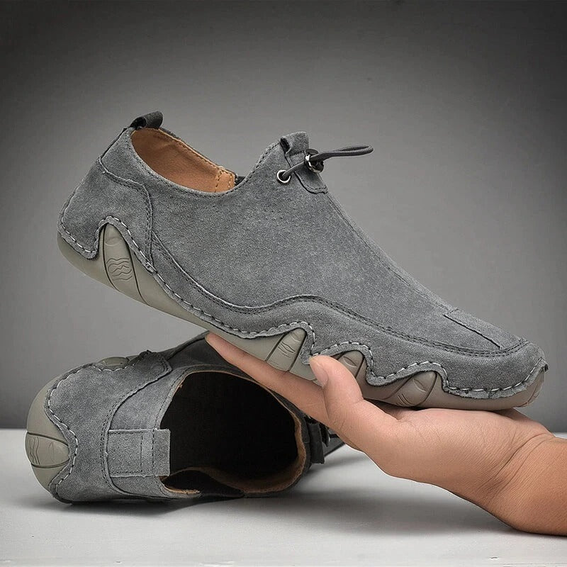 Alonso - Casual loafers i ruskind med elastiske detaljer