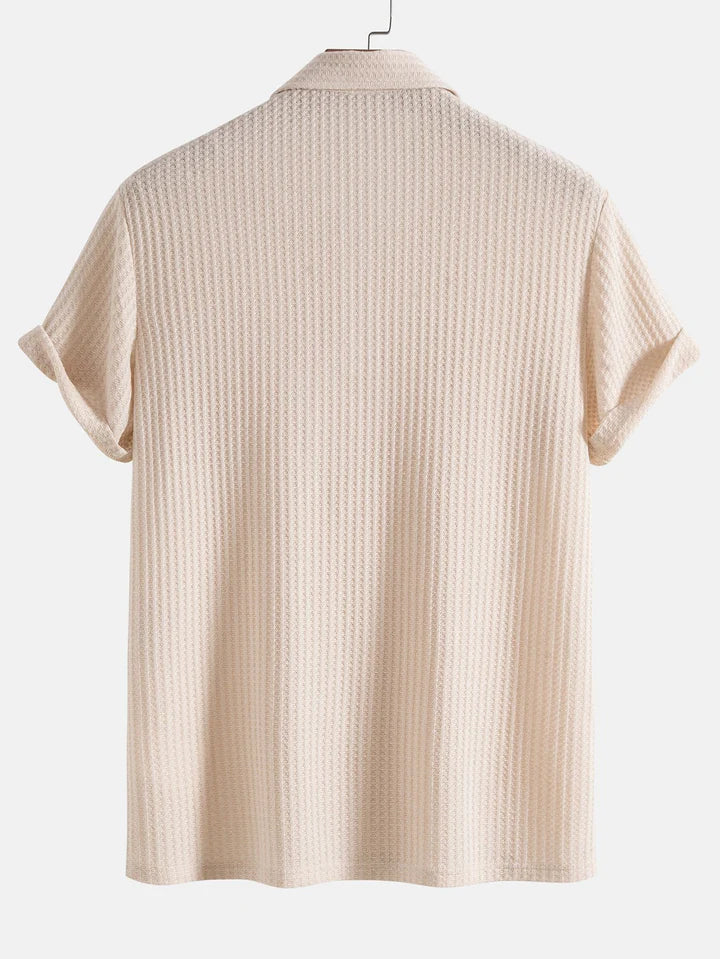 Strikket vaffel-poloshirt - Chen