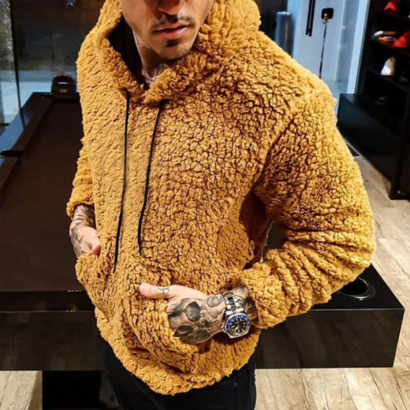 Dylan - Hyggelig teddy fleece trøje med kængurulomme