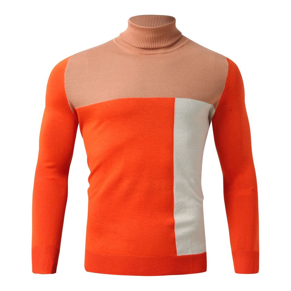 Logan - Moderne Turtleneck Sweater med Farveblok