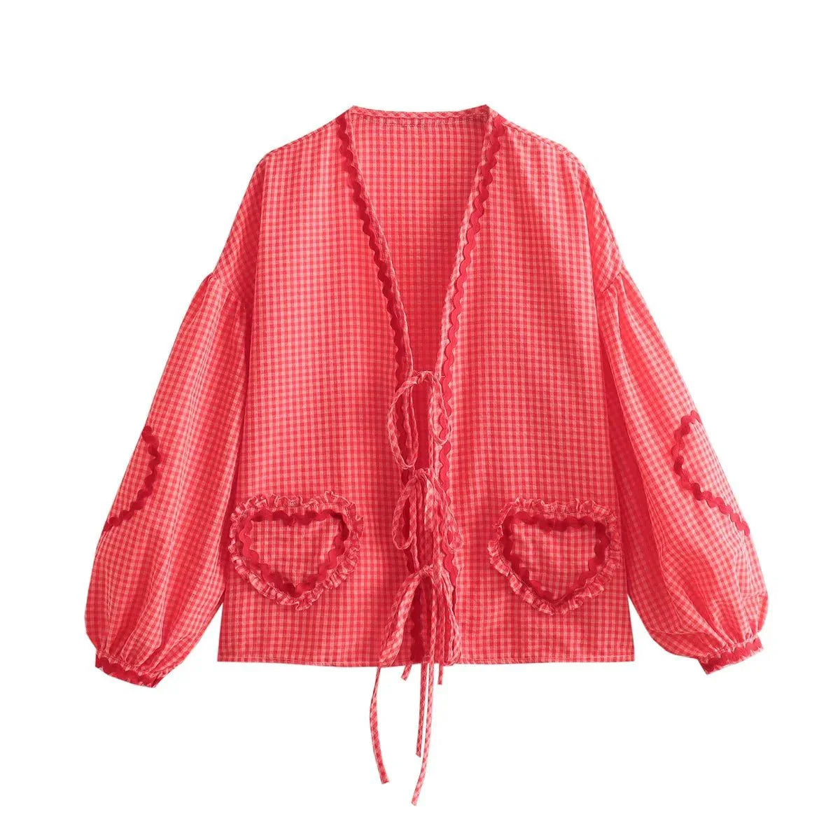 Vintage Elegant Loose Heart Bags Bluse