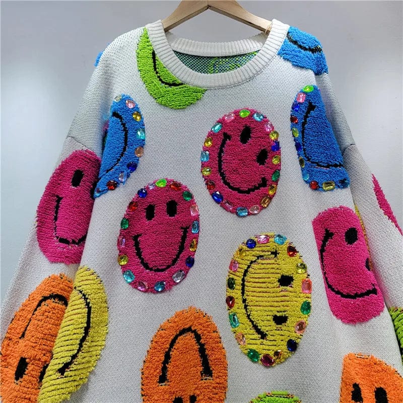 WENA - Striktrøje med cartoon-broderi, moderigtig sweater